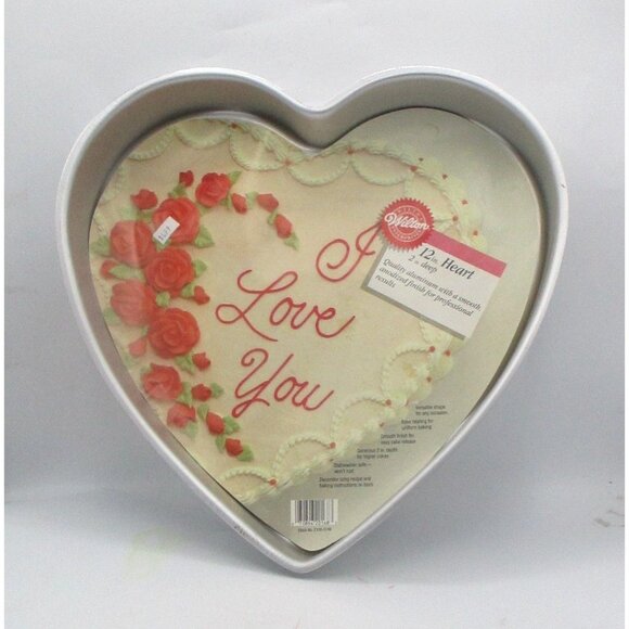 Wilton 12" Heart Cake Pan Aluminum For Baking & Decorating 2" Deep - Picture 2 of 3